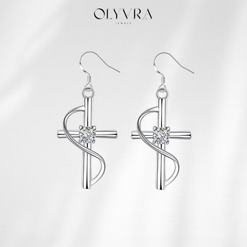New Cross-border Popular Elongated Cross Earrings