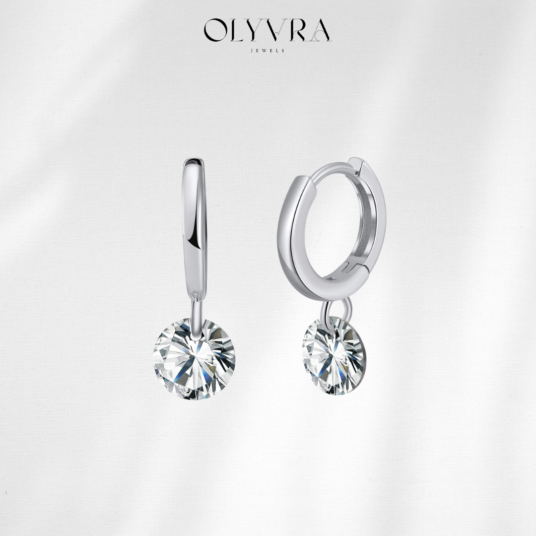 S925 Sterling Silver Zircon Earrings Eardrops