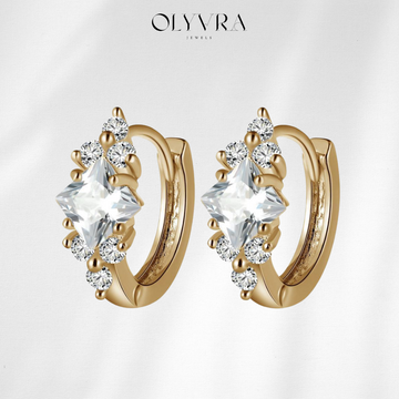 European And American Personalized Square Zircon Earrings