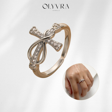 Simple Color Matching Copper Ring Fashion Cross Evil Rings For Women Girl Finger Accessories Party Jewelry Gift